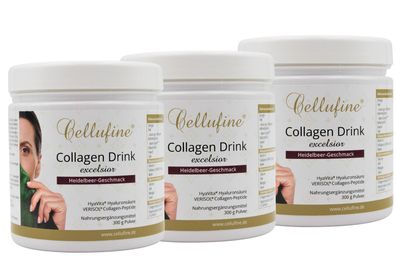 Cellufine Excelsior Verisol® Collagen Drink 200mg Hyaluronsäure 3x300g MHD 12/2023