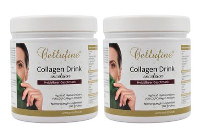 Cellufine Excelsior Verisol® Collagen Lift Drink mit Hyaluronsäure 2x300g MHD 12/2024
