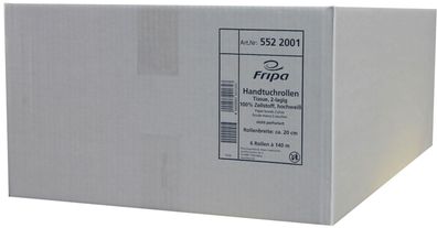 FRIPA System Handtuchrollen Hochweiß 2 Lagig Zellstoff. 6 Rollen a 140 m.