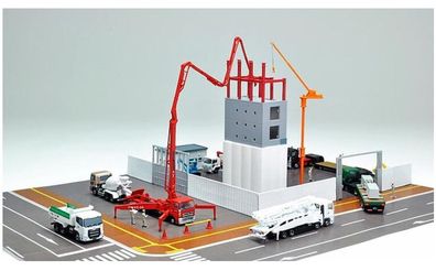 Tomytec 312604 Baumaschinen-Set 8 Fahrzeuge und Zubehör Spur N
