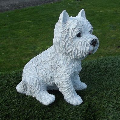 Gartenfigur Hund Westi West Highland Terrier 3025 Garten lebensecht Figur