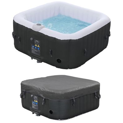 AREBOS Whirlpool In-Outdoor Spa 154x154 cm Wellness Heizung Pool Massage 600 L