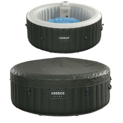 AREBOS Whirlpool In-Outdoor Spa 180x180 cm Wellness Heizung LED Massage 1000 L