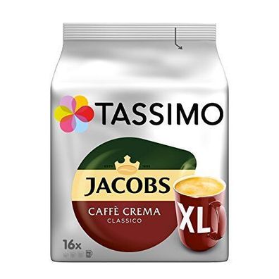 Tassimo Kapseln Jacobs Caffè Crema Classico XL 80 Kaffeekapseln 5 x 16 Getränke