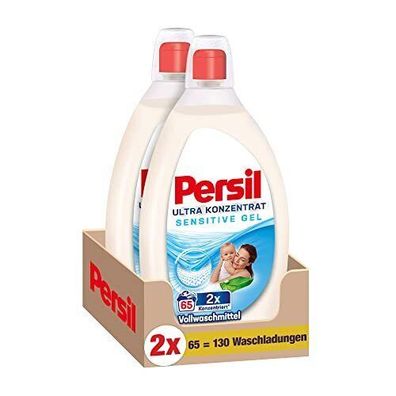 Persil Ultra Konzentrat Sensitive Gel Waschmittel 130 Waschladungen 2 x 1,3 L