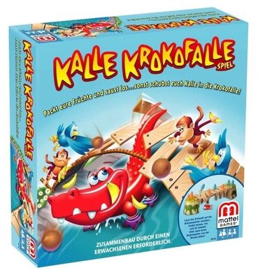 Mattel X8733 - Kalle Krokofalle, Gesellschaftsspiel,