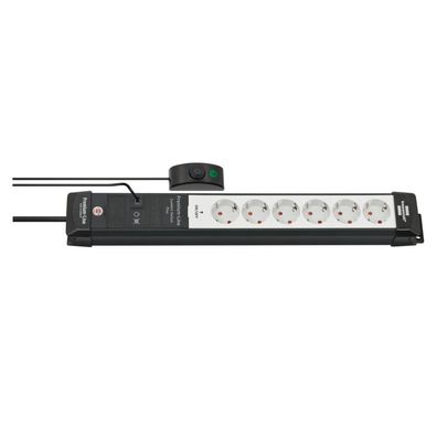 Premium-Line Comfort Switch Plus Steckdosenleiste 6-fach schwarz/ grau 3m H05VV-F