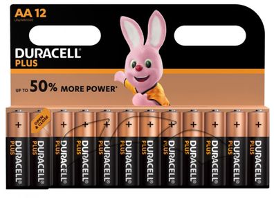 12x Duracell PLUS Batterie Alkaline Mignon AA LR6 MN1500 1,5V 1x12er Blister
