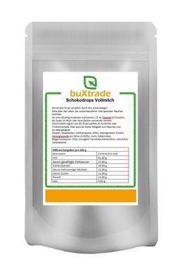 100 g Schokodrops gesüßt mit Stevia Vollmilch