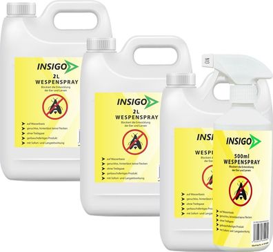 INSIGO 3x2L + 500ml Anti Wespenspray Mittel Schutz gegen Nester Abwehr Bekämpfung