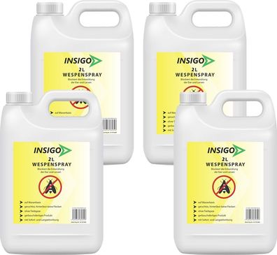 INSIGO 4x2L Anti Wespenspray Mittel Schutz gegen Nester Abwehr Bekämpfung