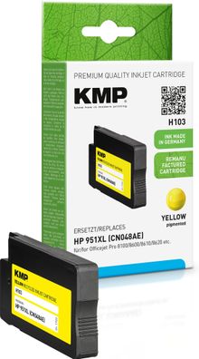 KMP H103 gelb Tintenpatrone ersetzt HP Officejet Pro HP 951XL (CN048AE)