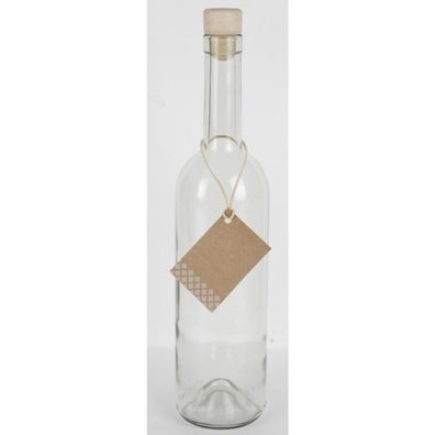 15x Glasflasche 0,75L Korkenverschluss Etikett Saft Wasser Trinken Küche Speisen