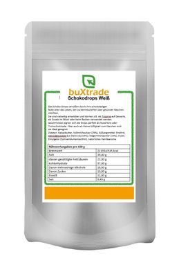 4x500 g Schokodrops gesüßt mit Stevia Weiß
