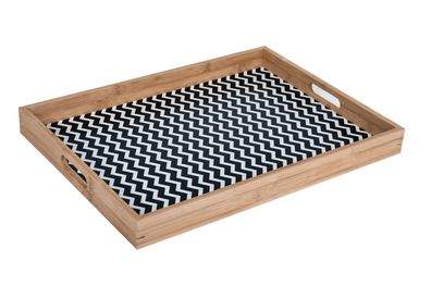 Tablett aus Bambus Küchentablett Holztablett Tischdekoration Serviertablett neu