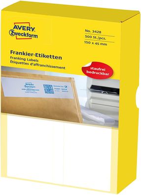 AVERY Zweckform 3428 Frankier-Etiketten (für Frama, Papier matt, 150 x 50 mm) 500 ...
