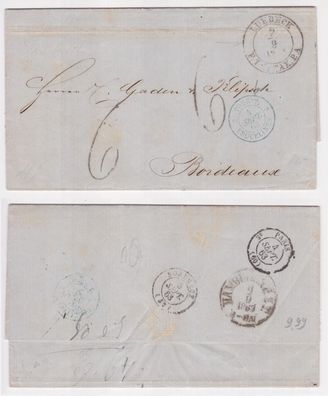 21303 seltener Vorphilatelie Brief Stempel Lübeck 2.9.1863