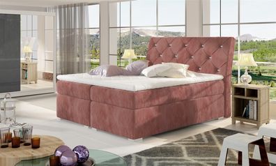 Boxspringbett Schlafzimmerbett Montana 180x200cm Rosa