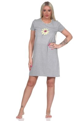 Wunderschönes Damen Kurz-Nachthemd mit Blumen-Motiv - 112 210 10 733