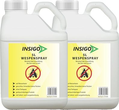 INSIGO 2x5L Anti Wespenspray Mittel Schutz gegen Nester Abwehr Bekämpfung vertreiben