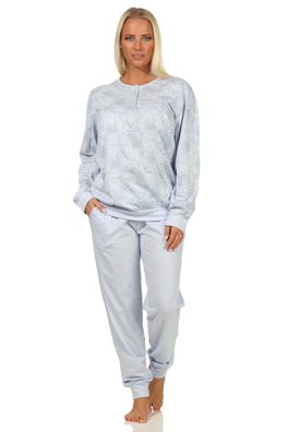 Fraulicher Damen Schlafanzug Pyjama im klassischen floralen Design