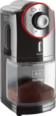 Melitta Kaffeemühle Molino, elektrisch, Scheibenmahlwerk, schwarz 101901