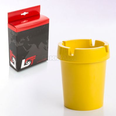 Aschenbecher Sturmaschenbecher rauchfrei Auto Getränkehalter gelb Kunststoff