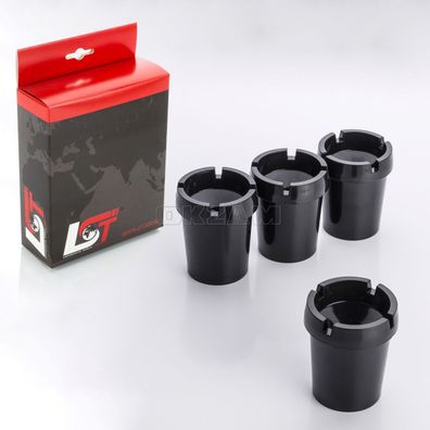 4x Aschenbecher Sturmaschenbecher rauchfrei Getränkehalter schwarz Kunststoff