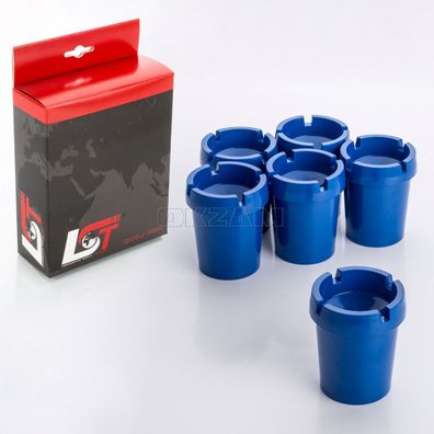 6x Aschenbecher Sturmaschenbecher rauchfrei Getränkehalter blau Kunststoff