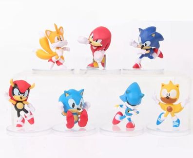 7 Teiliges Figuren Set Anime Manga Sonic Hedgehog Knuckles Tails