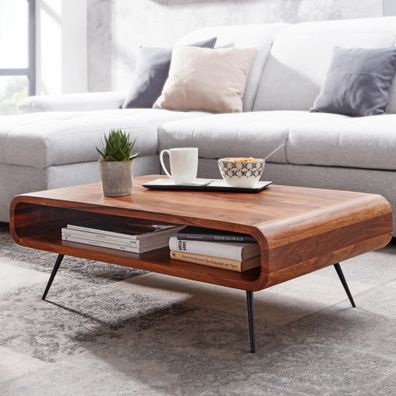 Couchtisch FineBuy Sofatisch Holz Massiv 90x55x30 cm Wohnzimmertisch Tisch