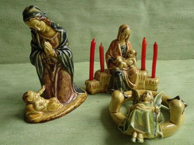 ALT Katzhütte Thüringen Porzellan Heiligenfiguren Engel Maria Mutter Gottes Jesuskind