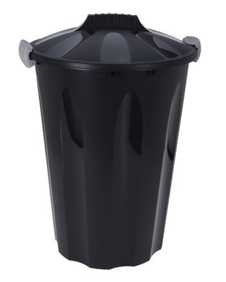 Universal Maxitonne mit Deckel 40 L - schwarz - Allzweck Müll Tonne Abfall Eimer