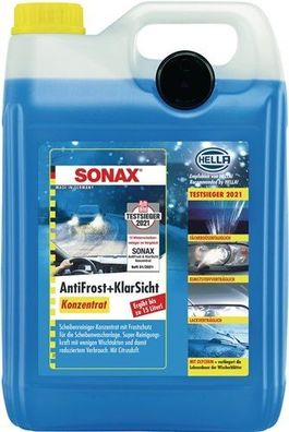 SONAX 03325050 Scheibenreiniger AntiFrost + KlarSicht Konzentrat 5 l