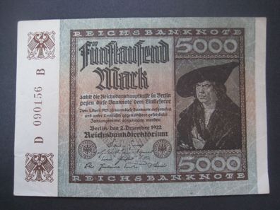 Reichsbanknote 5000 Mark 02.12.1922 (AE 090)