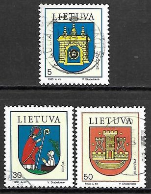 Litauen gestempelt Michel-Nummer 526-528