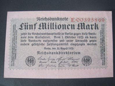 Reichsbanknote 5 Millionen Mark 20.08.1923 (AE 273)