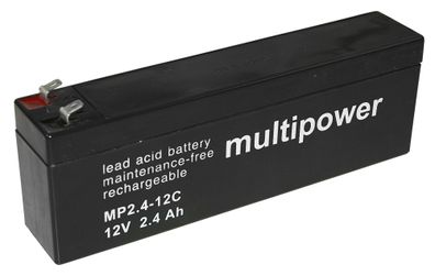 Multipower Blei-Akku MP2,4-12C Pb 12V / 2,4Ah Zyklenfest, Faston 4,8