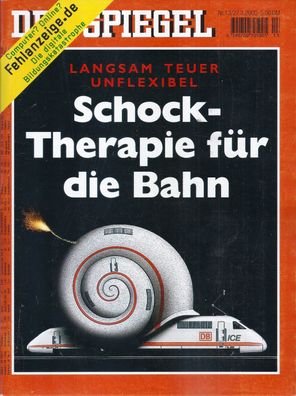 Der Spiegel Nr. 13 / 2000 Schock-Therapie für die Bahn - Langsam Teuer Unflexibel