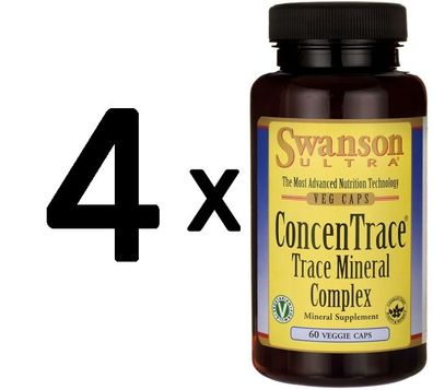 4 x ConcenTrace Trace Mineral Complex - 60 vcaps