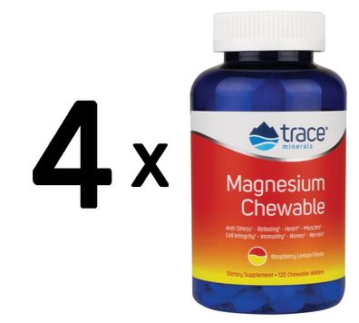 4 x Magnesium Chewable, Raspberry- Lemon - 30 chewables