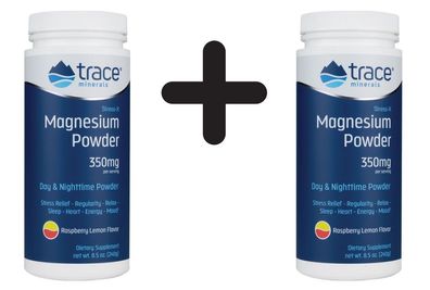 2 x Stress-X Magnesium Powder, 350mg, Raspberry-Lemon - 240g