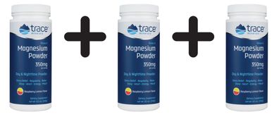 3 x Stress-X Magnesium Powder, 350mg, Raspberry-Lemon - 240g