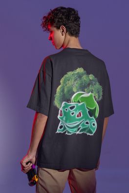 Bio Herren T-Shirt Pokemon Anime Pikachu Bisasam Ash Pflanzen Shirt Poke Fashion