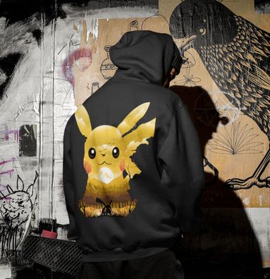 Herren Hoodie Anime Pokemon Pikachu Sonne Poke Streetwear Fashion Pika