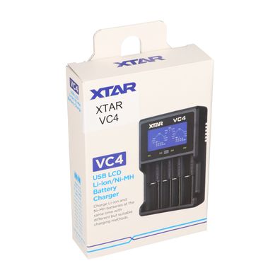 Xtar VC4 Ladegerät mit LCD Display für Li-Ion NI-MH Akku schwarz