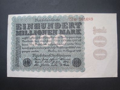 Reichsbanknote 100 Millionen Mark 22.08.1923 (AE 587)