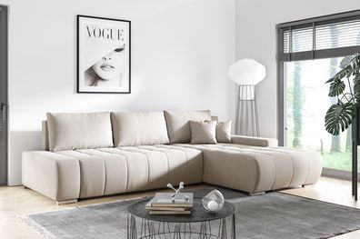 Ecksofa Sofa DRACO mit Schlaffunktion + Bettkasten Couch Wohnzimmer Polstermöbel