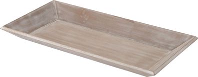 Vintage Holz Kerzentablett shabby weiß - 40 x 21 cm - Servier Brett Deko Tablett