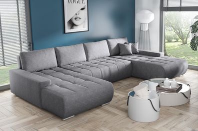Ecksofa Sofa DRACO-U mit Schlaffunktion + Bettkasten Couch Wohnzimmer Polstermöbel